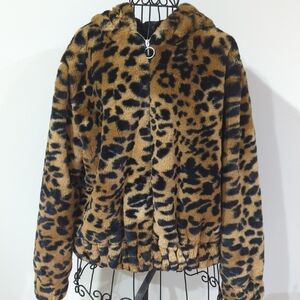 Wild Fable Leopard Print Faux Fur Jacket